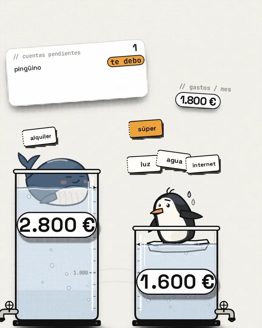 Cuentas separadas: cada uno en su depósito y una nota de «te debo»